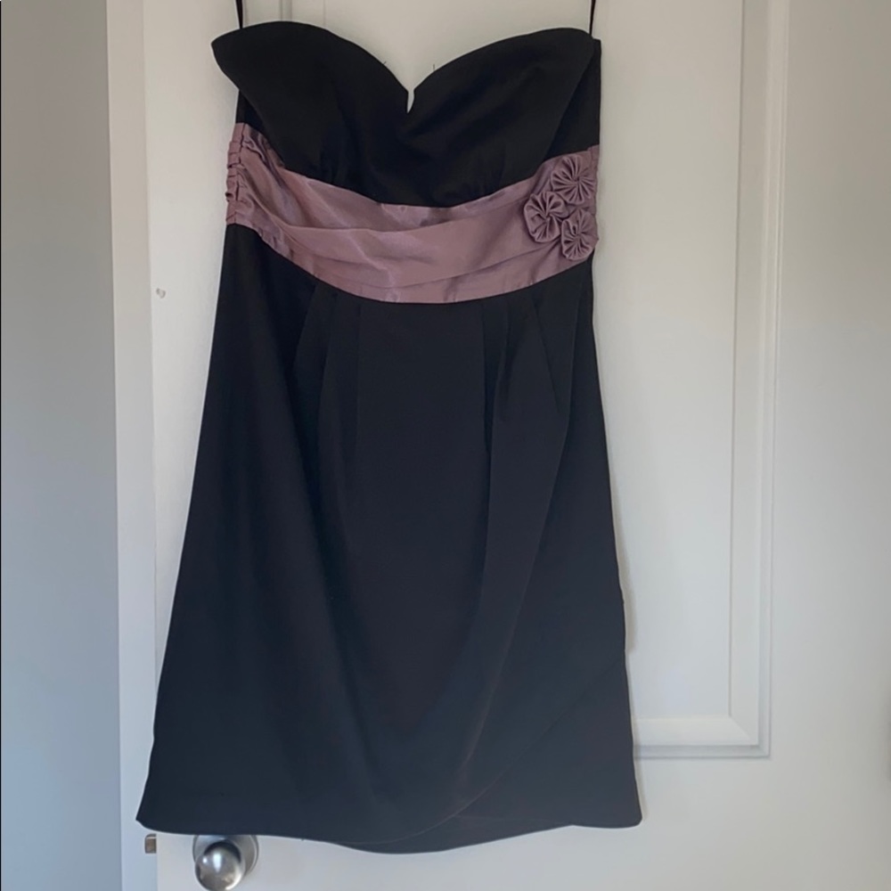 Black RW&Co Cocktail Dress with lavender sash